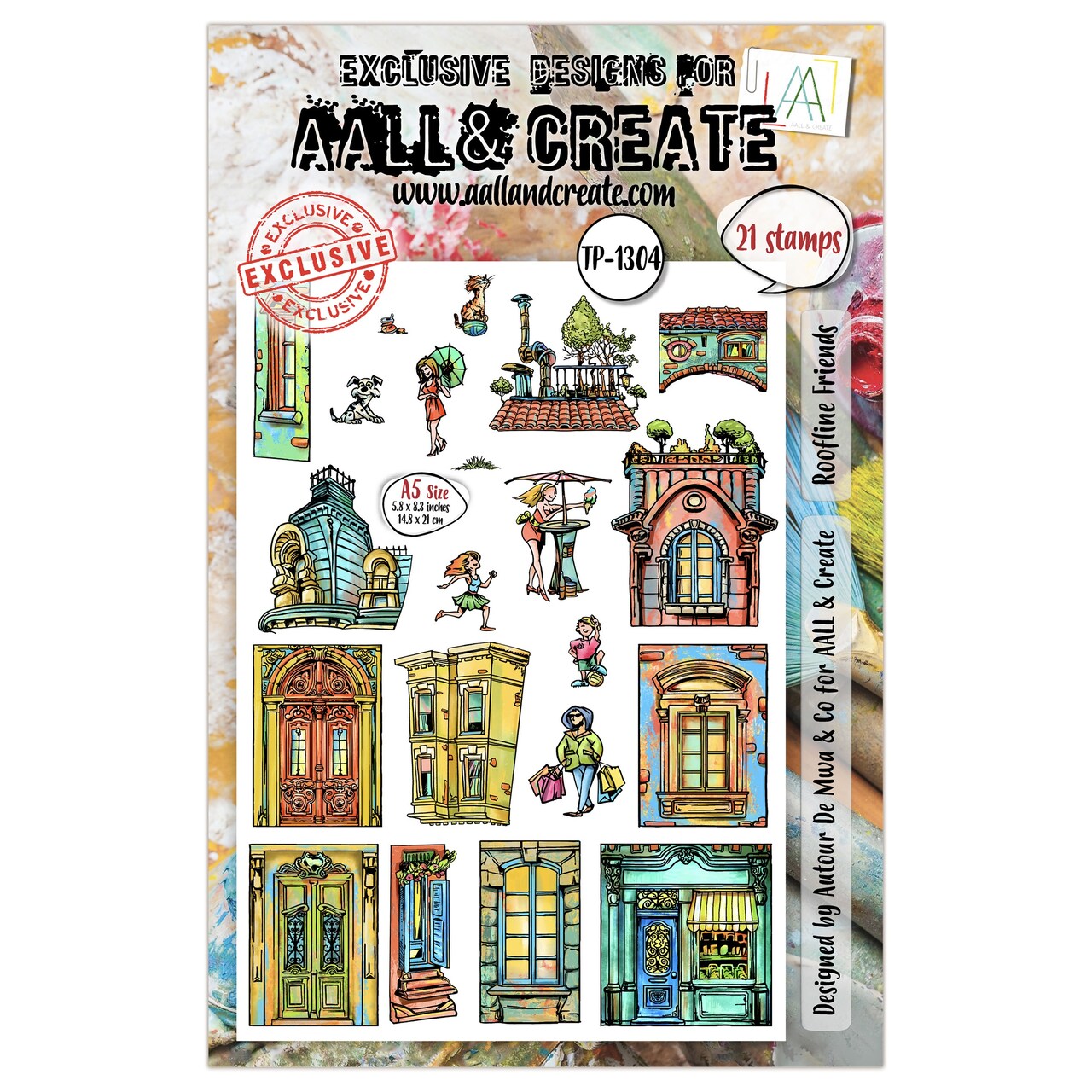 AALL And Create A5 Photopolymer Clear Stamp Set-Roofline Friends